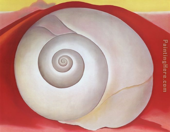 White Shell With Red c. 1938 painting - Georgia O'Keeffe White Shell With Red c. 1938 art painting